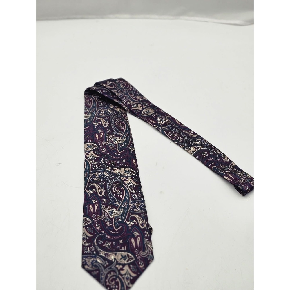 Oscar de la Renta Tie Men's Paisley Imported Silk Couture Collection Made in USA